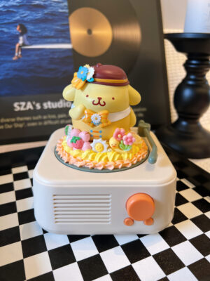 Pompompurin Bluetooth Speaker – Handmade Cream Glue Aesthetic Wireless Speaker | Cute Kawaii Gift for Fans