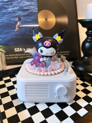 Kuromi Bluetooth Speaker – Handmade Cream Glue Aesthetic Wireless Speaker | Cute Kawaii Gift for Girls