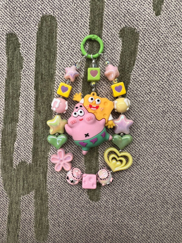 Handmade SpongeBob Phone Charm | Unique Cartoon Accessories | Durable Resin Keychain Gift