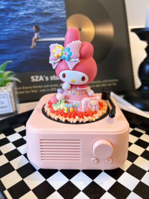 My Melody Bluetooth Speaker – Handmade Cream Glue Aesthetic Wireless Speaker | Cute Kawaii Gift for Girls