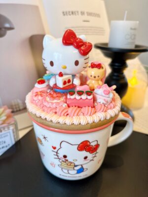 Hello Kitty Ceramic Mug Handmade | Kawaii Heat-Resistant Coffee Cup for Sanrio Fans & Collectors