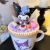 Kuromi Ceramic Mug Handmade | Kawaii Heat-Resistant Coffee Cup for Sanrio Fans & Collectors