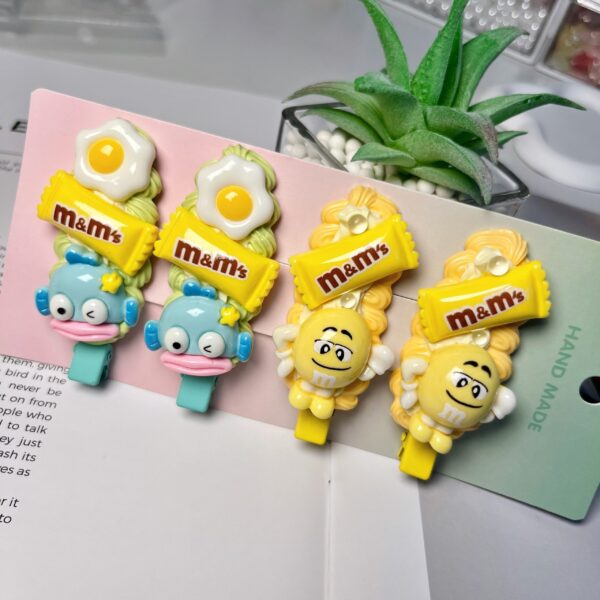 Handmade Buttercream Clay Hair Clips Set | Kawaii Resin Accessories for Girls Women (4pcs Gift Ready)