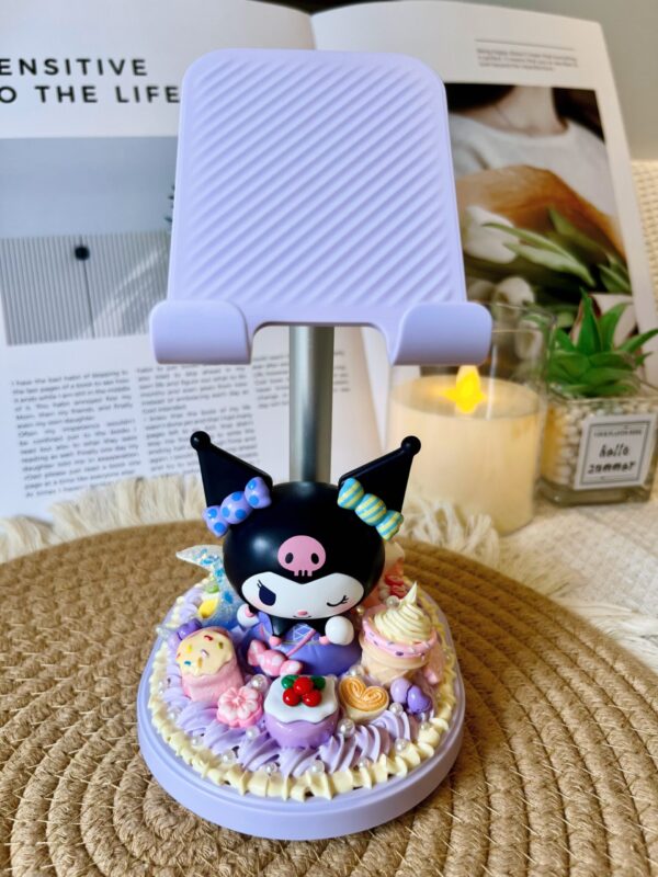 Kuromi Phone & Tablet Stand Handmade Stretchable | Sanrio Aesthetic Desk Organizer for Kawaii Lovers