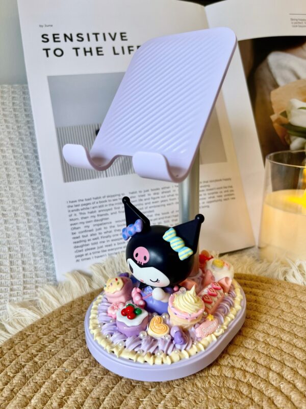 Kuromi Phone & Tablet Stand Handmade Stretchable | Sanrio Aesthetic Desk Organizer for Kawaii Lovers