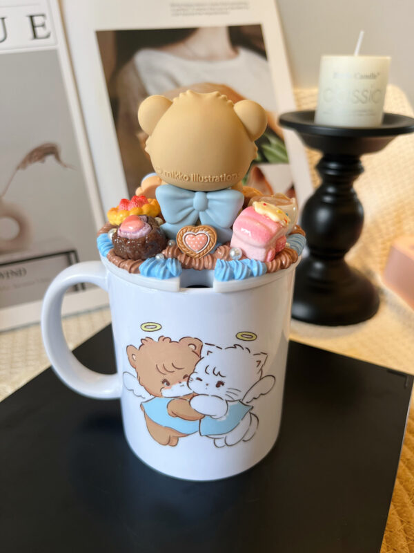 Bear Latte Of Mikko Series Ceramic Mug Handmade | Kawaii Heat-Resistant Coffee Cup for Mikko Fans & Collectors