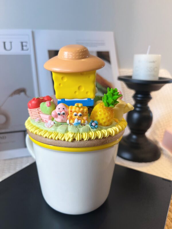 SpongeBob Ceramic Mug Handmade | Kawaii Heat-Resistant Coffee Cup for Fans & Collectors.