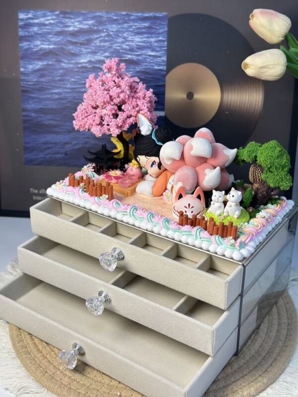 DoDo Nami Nine-Tail Handmade Decoden Three-Drawer Jewelry Box | Order Now Online