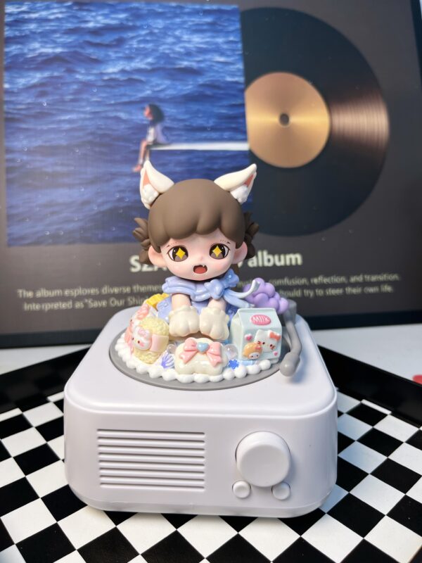 Zoraa Meow Cat Face Mini Series Bluetooth Speaker – Handmade Cream Glue Aesthetic Wireless Speaker | Cute Kawaii Gift for Girls