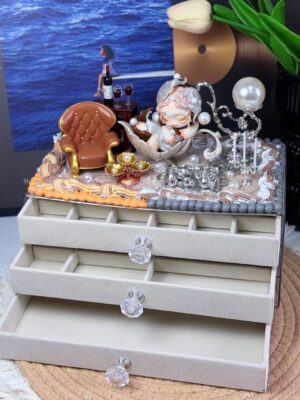SkullPanda The Caddy Spoon Handmade Decoden Three-Drawer Jewelry Box | Order Now Online