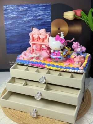HK2 Luxury HK Doll 3-Tier Jewelry Chest | Artisan-Crafted Gift for Her