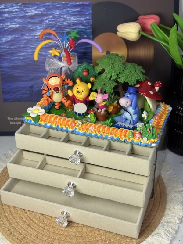 维尼熊 Winnie and Friends 3-Tier Handmade Jewelry Box – The Perfect Gift for Your Bestie